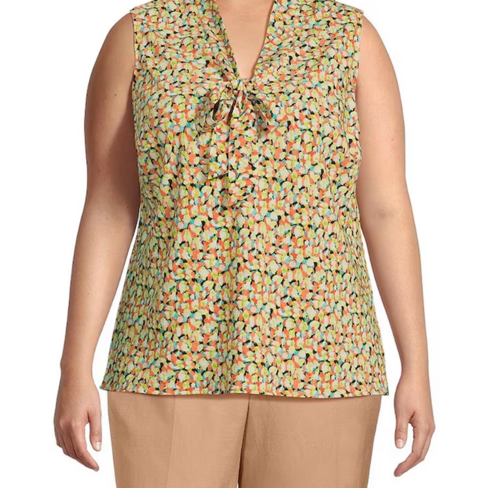 Kasper Multicolor Sleeveless Blouse 3x NWT